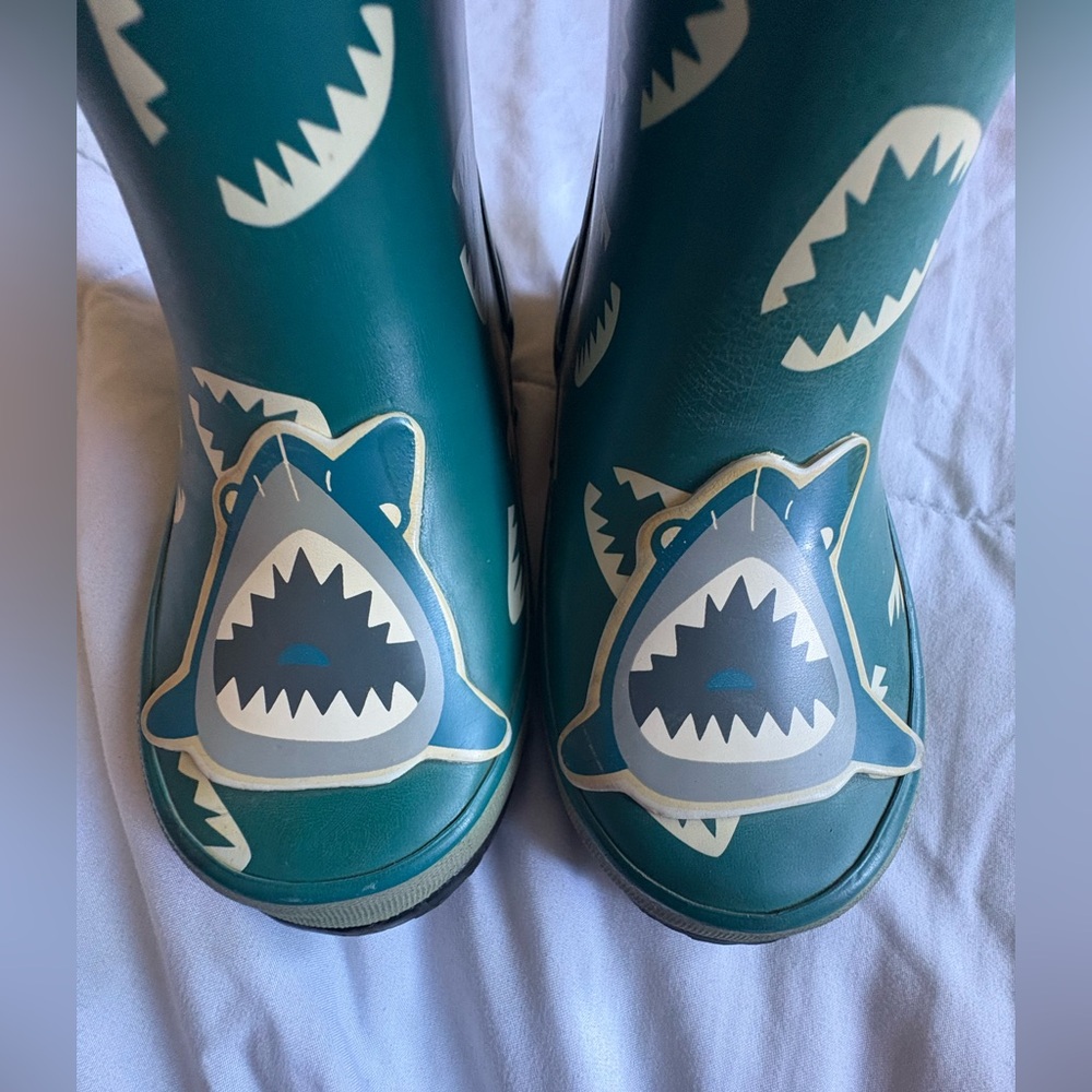 Bogs Kids Shark Print Rain Boots - Green